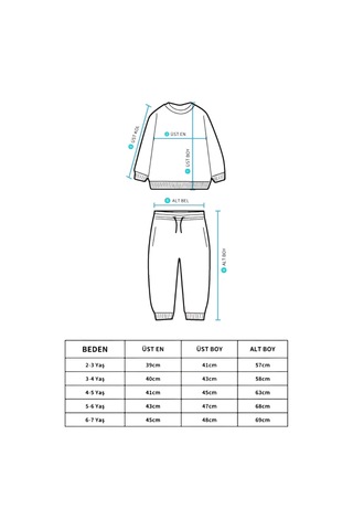 Çocuk Slogan Desenli Pamuklu Sweatshirt Eşofman Tayt Alt-üst Takım Kırmızı