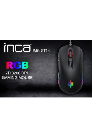 İnca IMG-GT14 Siyah Rgb 7 Keys 3600 Dpı Kablolu Mouse