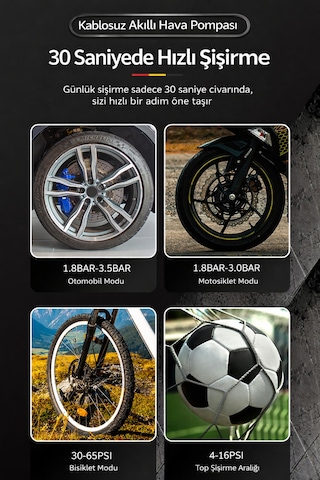 Harvox Hx-ti002 8.000 Mah Hava Kompresörü Şarjlı Digital Göstergeli Araç Lastik Şişirme 150 Psı