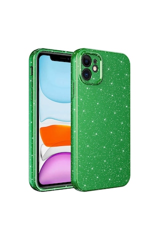 Apple Uyumlu iPhone 11 Kılıf Kamera Korumalı Simli Silikon Üstün Koruma Vardar Pembe Koyu