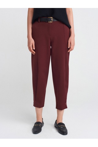 Dilvin 71590 Kemerli Crop Pantolon Bordo