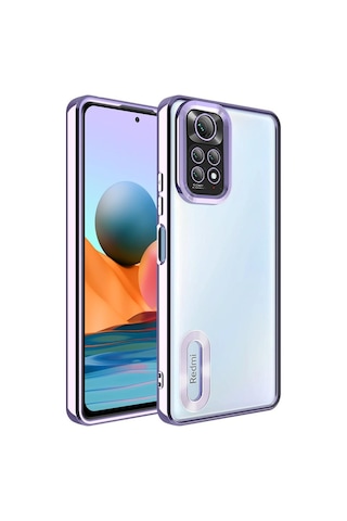 Xiaomi Redmi Note 11s Global Kılıf Kamera Korumalı Logo Gösteren Şeffaf Kapak