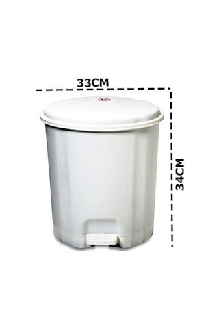 Motek Elit Pedallı Plastik Çöp Kovası İç Kovalı 12 Lt Beyaz