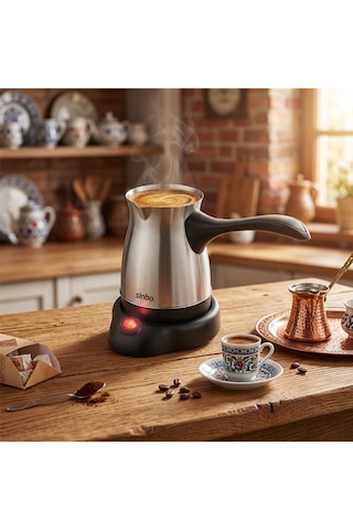 Çelik Elektrikli Cezve Türk Kahve Makinesi - 6fincan 500ml 360 Kablosuz Kullanım Katlanır Kulp 600w Scm-9039 5250