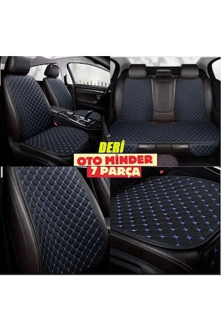 Ford Focus Koltuk Deri Minderi 7 Parça Ön Ve Arka Oturak Sırt Dayama Minder Siyah-mavi Ford Focus Koltuk Deri Minderi 7 Parça Ön Ve Arka Oturak Sırt Dayama Minder Siyah-mavi