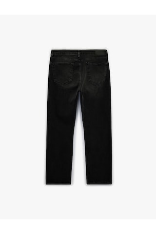 Koton Normal Bel Pamuklu Straight Fit Jean Pantolon - Mark Jean Siyah 6sam40294nd