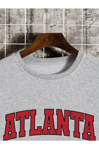 Altamira Unisex Atalanta Baskılı Bisiklet Yaka Oversize Sweatshirt 001