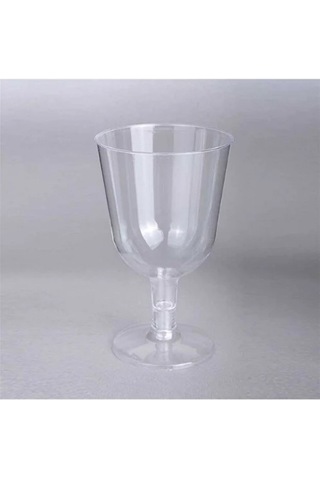 Şeffaf Plastik 12'li Şarap Kadehi 150 Ml Şeffaf