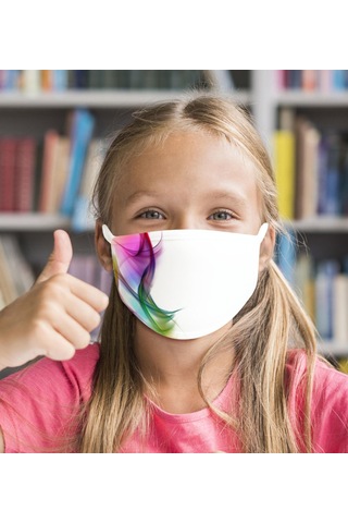 20 Adet Yıkanabilir Beyaz Çocuk Maske-10