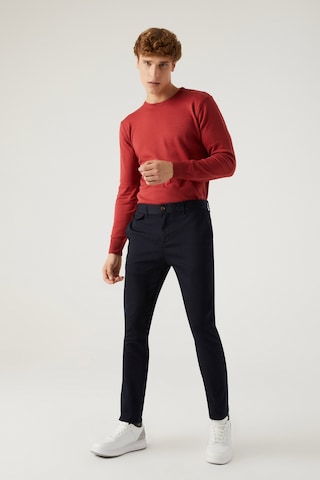 Twn Slim Fit Lacivert Armürlü Chino Pantolon 5ecc3s208232m 101