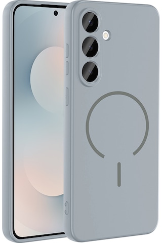 Uzaklarda Arama Samsung Uyumlu Galaxy S26 Plus Kılıf M-safe Şarj Özellikli Zore Meta Kapak - Titanyum-gri