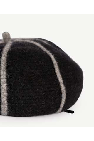 Yargıcı Yün Karışımlı Vintage Şapka 25kksp6022x 001 Siyah