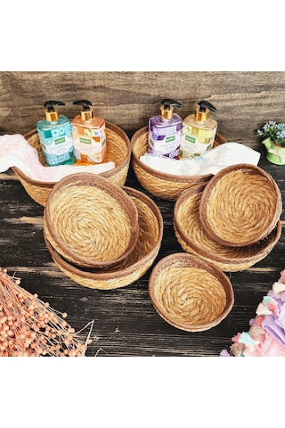 Nergis Hasır 7 Li Sepet Saklama Kutusu Sepet Takımı Düzenleyici