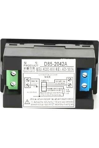 Besthome1 Çift Gösterge Lcd Ac Voltmetre Ampermetre D85-2042a Kırmızı