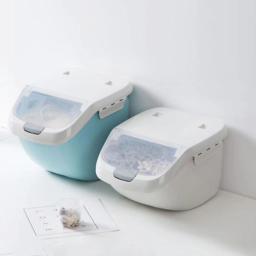 Mühürlü 6 Kg Gri Pirinç Dağıtıcı Tahıl Tahıl Saklama Kutusu Mühürlü Nem Geçirmez Pet Gıda Saklama Konteyner Küf Anti Oksidasyon Şişeler, Kavanozlar Ve Amp Kutular 2