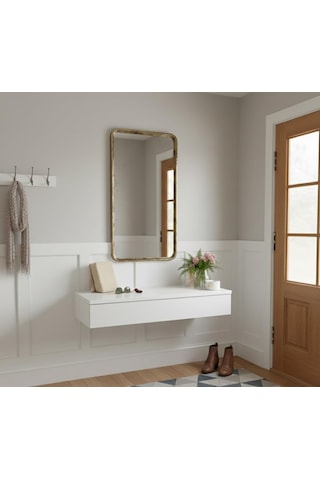 Makyaj Masası Dresuar Mdf Çekmeceli Duvara Montajlı Dolap 80 Cm Çok Renkli