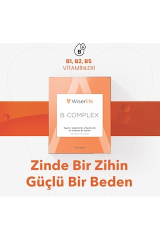 Wiserlife B Complex Taurin Takviye Edici Gıda 30 Kapsül