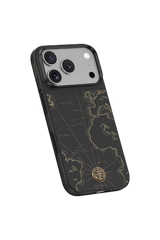 Apple iPhone Uyumlu 18 Pro Max Kılıf M-safeli Karbon Fiber Benks Armoredge Air Navigator Kevlar Kapak Siyah