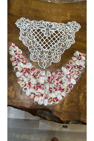 2 Li Yaka Aplike Set Dikiş Giyim Aplike 29x22-33x15 Cm