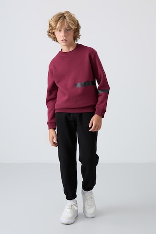 Erguvan Pamuklu Kalın İçi Tüylü Yumuşak Dokulu Standart Fit Baskılı Erkek Çocuk Sweatshirt - 11238 Mor