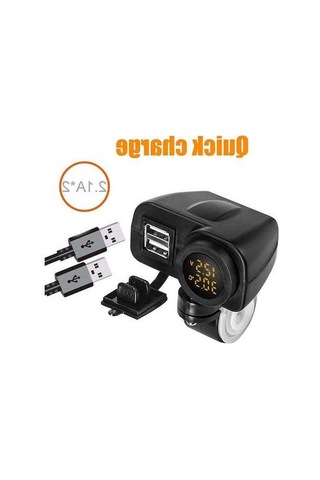 Maoyaya Motosiklet Usb Şarj Termometre, 2x Led, Dijital Görüntü