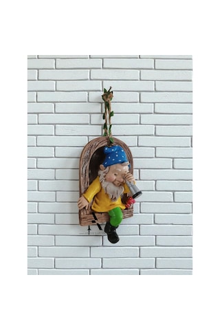 Adet Dekoratif Duvar Ve Bahçe Süsü Dürbünlü Cüce Mavi Şapka