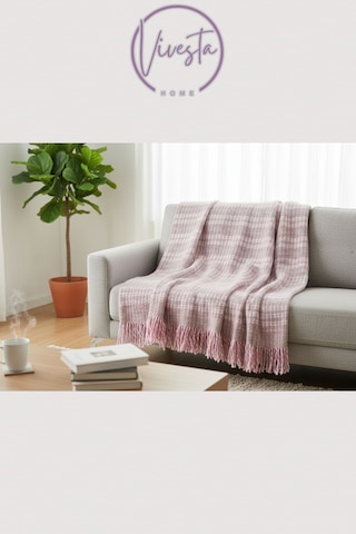 Yumuşacık Scotch Battaniye 150 200 Cm Sıcak, Şık Ve Konforlu Tasarım Pembe