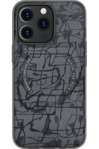 Rock Space 13 Pro Max Moca Serisi Magsafe Standlı Kılıf Gri Gri