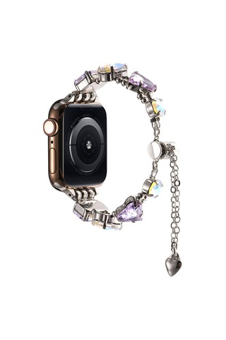 Apple Uyumlu Watch Ultra 49mm Zore Krd-115 Renkli Taş Tasarımlı Kordon