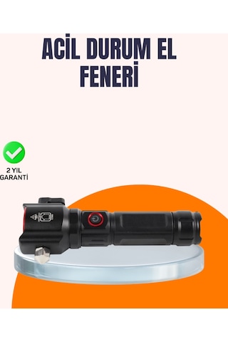 Çok Fonksiyonlu Acil Durum Feneri Yan Işıklı Çekiçli