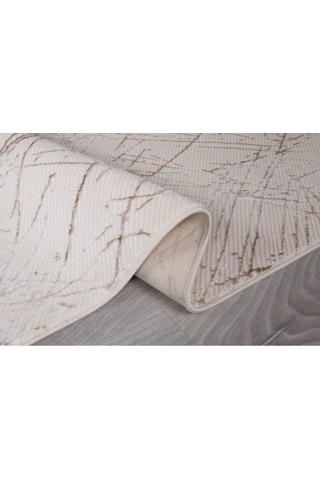 My Evillamodern Dekoratif Star Seri Krem Kahverengi Dokuma Halı