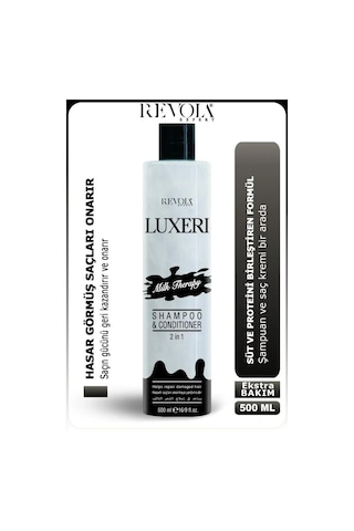 Revola Luxeri 2'si 1 Arada Şampuan Ve Kondisyoner Yıpranmış Saçlar İçin Onarıcı 500 Ml Milk Therapy Yıpranmış