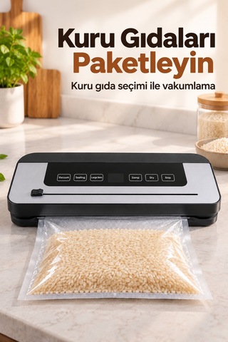 Gıda Paketleme Makinesi Üstten Kontrollü Sürgülü Siyah