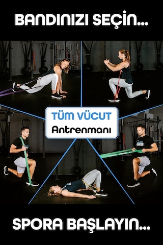 25 + 35 + 45 Kg 3'lü Set Barfiks Lastiği Gym Resistance Band Antrenman Kas Geliştirme Bandı