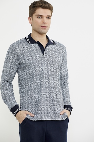 Sementa Yumuşak Dokulu Polo Yaka Pijama Takım - Lacivert Lacivert