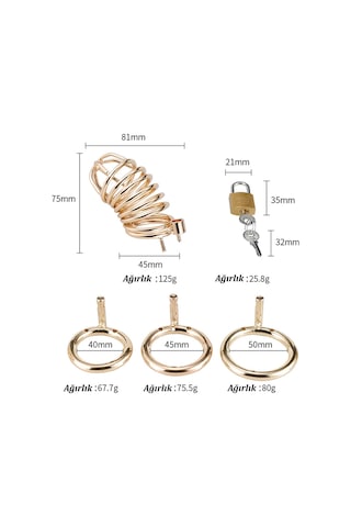 Pembe Tilki Penis Pompası Gold Penis Kilidi 45 MM