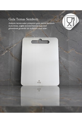 Paslanmaz Çelik Doğrama Tahtası Küçük Boy 20x30 Cm Metalik