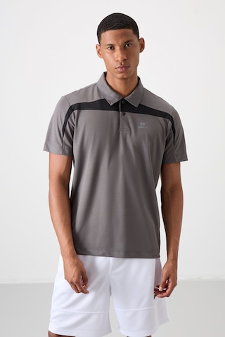 Tommy Life Koyu Gri Polyester Nefes Alan Dokulu İnce Esnek Standart Fit Polo Yaka Erkek Performans T-shirt - 8 Koyu Gri