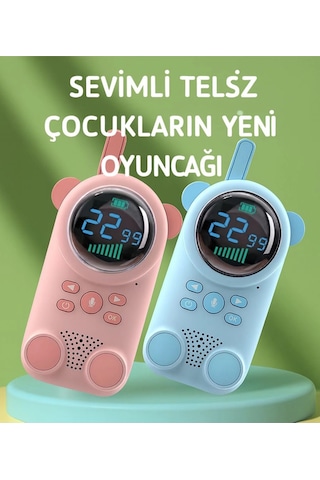 Çocuklar Için Kamp Yürüyüş El Telsizi Şarj Edılebılır 3km Menzil Pembe