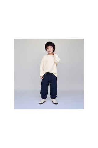 Poala Kids Bej Uzun Kol Basic Tshirt