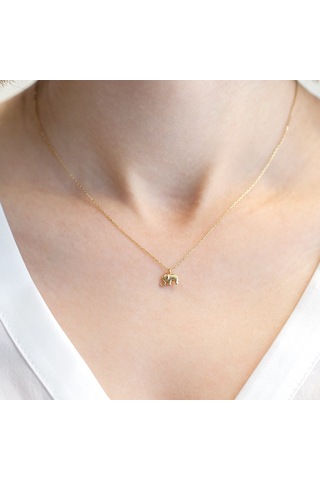 14 Ayar Altın Fil Kolye 42 Cm