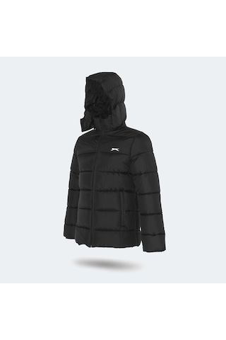 Slazenger GANEA IN Büyük Beden Erkek Kapüşonlu Şişme Siyah Mont & Kaban