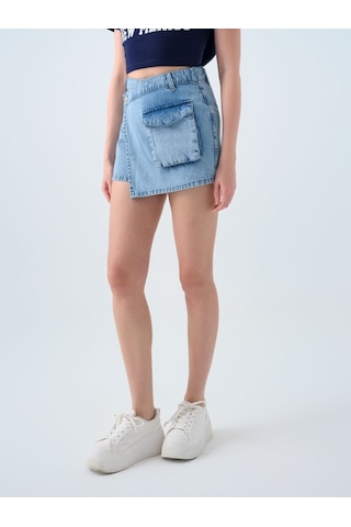 LOFT Regular Fit Kadın Şort Etek Denim