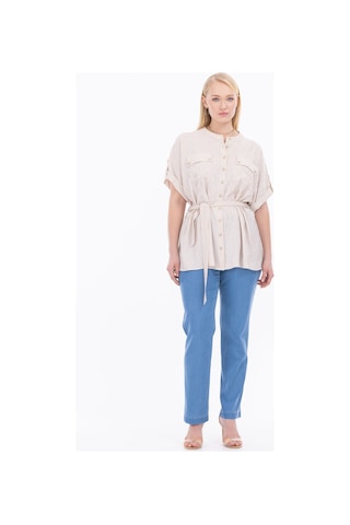 Büyük Beden Tam Boy Denim Pantolon-mavi 4358828