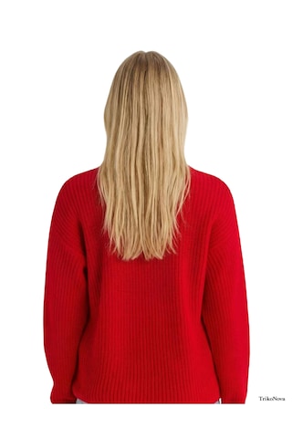Trikonova Oversize Triko Kazak Kırmızı