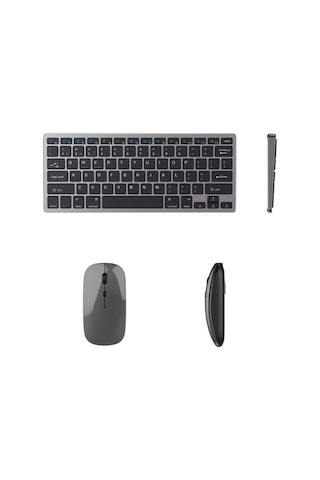 Telefon Tablet Ve Bilgisayar Uyumlu Kablosuz Klavye Mouse Kombini