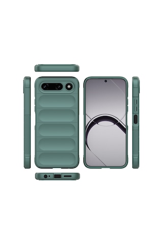 Maks Technology Tecno Spark 50 5g Kılıf Esnek Tpu Oyuklu Arka Yüzey Tasarımlı Mkst Etnik Silikon Kapak - Koyu Yeşil