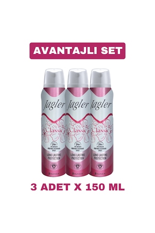 Jagler Classic Kadın Sprey Deodorant 3 x 150 ML
