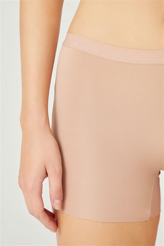 Cottonhill Kahverengi Basic Lazer Kesim Dikişsiz Kadın Boxer Kahverengi