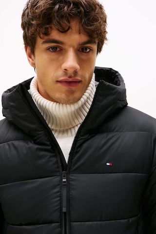 Tommy Hilfiger Erkek Mid Weight Kapüşonlu Jacket Mont - Siyah Triple Black